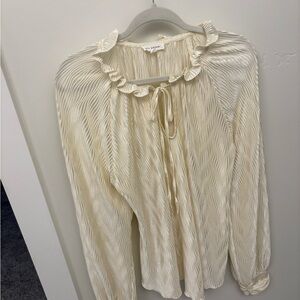Blu Pepper Cream Textured Blouse